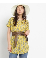 ベルト付チュニックブラウス/サックス(390)