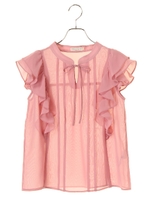 ラッフルシフォンプルオーバー/ピンク