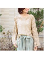 カギ編みトップス/ネイビー