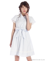 ヒロインレーシーシャツワンピース/シロクロ