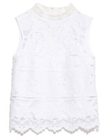 フラワーエンブロイダリートップス/WHT