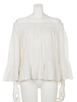 【anap mimpi】フリルオフショルトップス/O.WHT