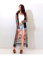 【chille anap】刺繍チュール切替カーディガン/BK