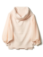 シフォン切替オフタートルプルオーバー/ピンク