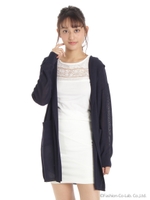 フード付きニットトッパー/イエロー