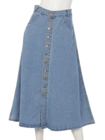 【ANAP】前ボタンデニムスカート/L.BL