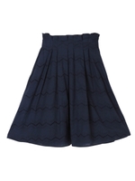 【sw】レースフレアタックスカート/ネイビー