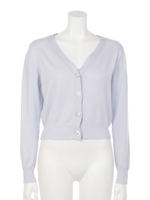 立体フラワーボタンカーディガン/ブラック