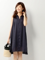 〓★JOC 襟付き ギャザー シャツワンピース/BEIGE