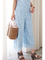 スカラップレースガウチョセットアップ/ブルー(110)