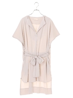 ・Vネックフレンチチュニック/ライトグレー