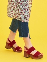☆ウッドソールサンダル/レッド