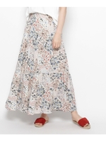 小花柄ギャザーマキシスカート/ブラック(819)