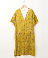 花柄ガウン×ワイドリブインナーセット