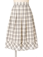 【F i.n.t】ミドル丈チェックタックスカート/NAVY/WHITE