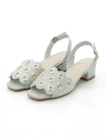 スカラップハトメサンダル/BLACK