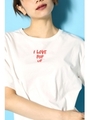 【AZUL by moussy】I LOVE POP UP T/WHT