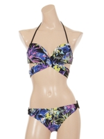 【nuckle market】蛍光フラワーアンダークロスブラ/ブラック