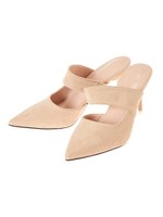 スエードストラップパンプス/ブラック