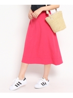 リネンタッチフレアスカート/ネイビー(093)