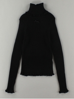 リブタートルネックフプルオーバー/ブラック