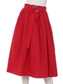 【Marie Hill】ベルト付きフレアスカート/レッド