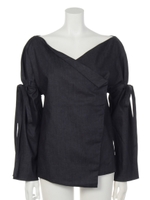 カシュクールデザイントップス/BEIGE