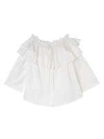 フリルオフショルトップス/ホワイト
