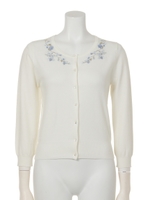 フラワー刺繍ショートCD/ブルー