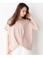 ポンチジャージーフロントタックカットソー/ホワイト系(302)