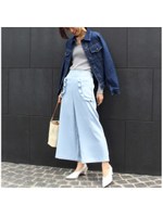 ポケットフリルワイドパンツ/ピンク