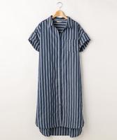 【1000pt対象】【予約】抜き衿シャツワンピース
