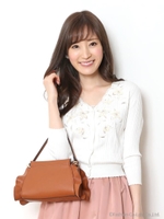 モール刺繍カーディガン/ホワイト