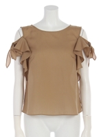 ラッフル２ＷＡＹブラウス(キャメル)/キャメル