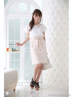 前釦ポケ付タイトスカート/ベージュ