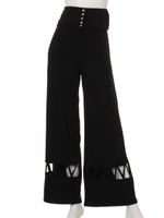 ベルト付アシメワイドパンツ/ネイビー