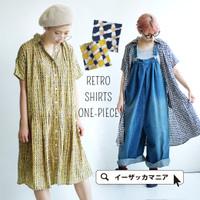レトロブロック レギュラーカラー シャツワンピース