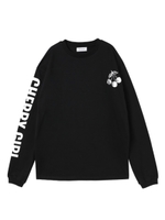 ワンカラープリントロンTEE/ホワイト×サックス