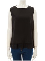 シフォン着替えノースリブラウス/サックス