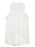 ヘムフリルコンビノースリーブプルオーバー/WHT