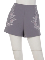 【chille anap】刺繍ショートパンツ/GRY
