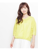 ローンVネックドルマンブラウス/ネイビー(093)