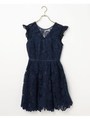立体レースワンピース/ネイビー