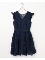 立体レースワンピース/ネイビー