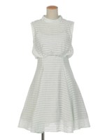 シアーボーダーワンピース/ライトグリーン