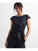 ぺプラムブラウジングブラウス/ネイビー(093)