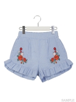 裾フリルショーパン/ブルー