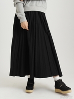 スーピマライトオンスデニムプリーツスカート/ブラック
