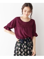 【WEB限定サイズ】刺繍レースブラウス/パープル(083)