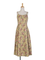 【an another angelus】ローズ柄コルセット切替ワンピース/MUSTARD